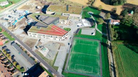 Time kommune har bygget ny skole, idrettshall og turnhall finansiert med grønt lån i KLP Banken.