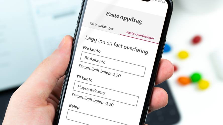 Opprett fast spareavtale