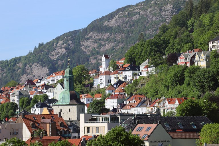 Bebyggelse i Bergen, Norge.