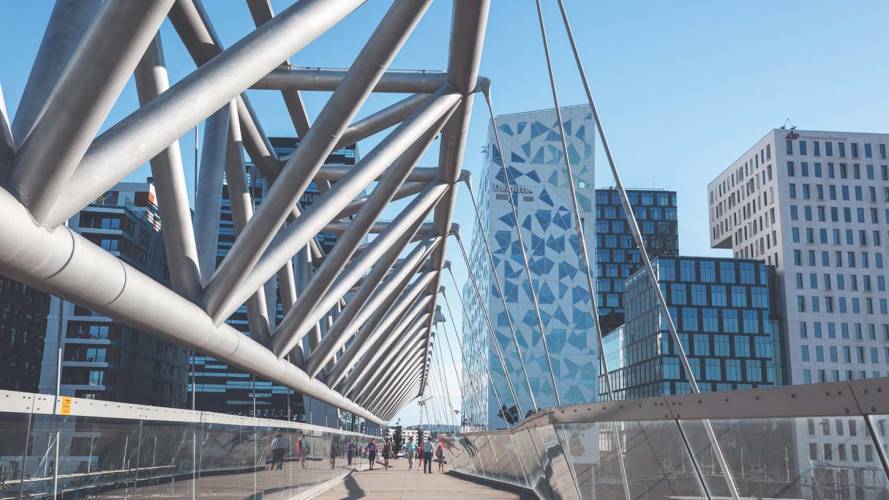 Barcode i Oslo sett fra broen Akrobaten