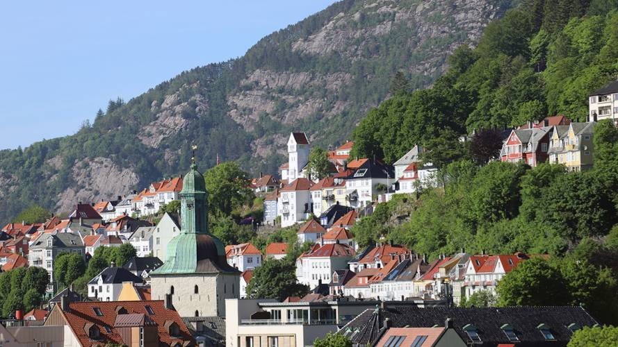 Bebyggelse i Bergen, Norge.